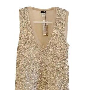 J. Crew Y2K Merino Wool Sequin Top NWT Cream Size Small